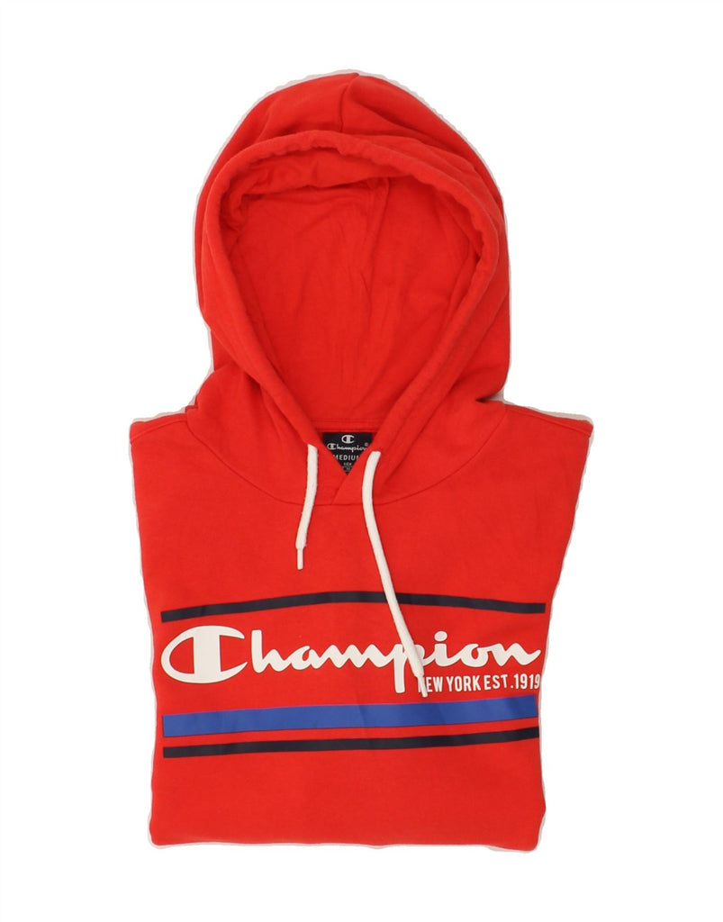 CHAMPION Mens Graphic Hoodie Jumper Medium Red | Vintage Champion | Thrift | Second-Hand Champion | Used Clothing | Messina Hembry 