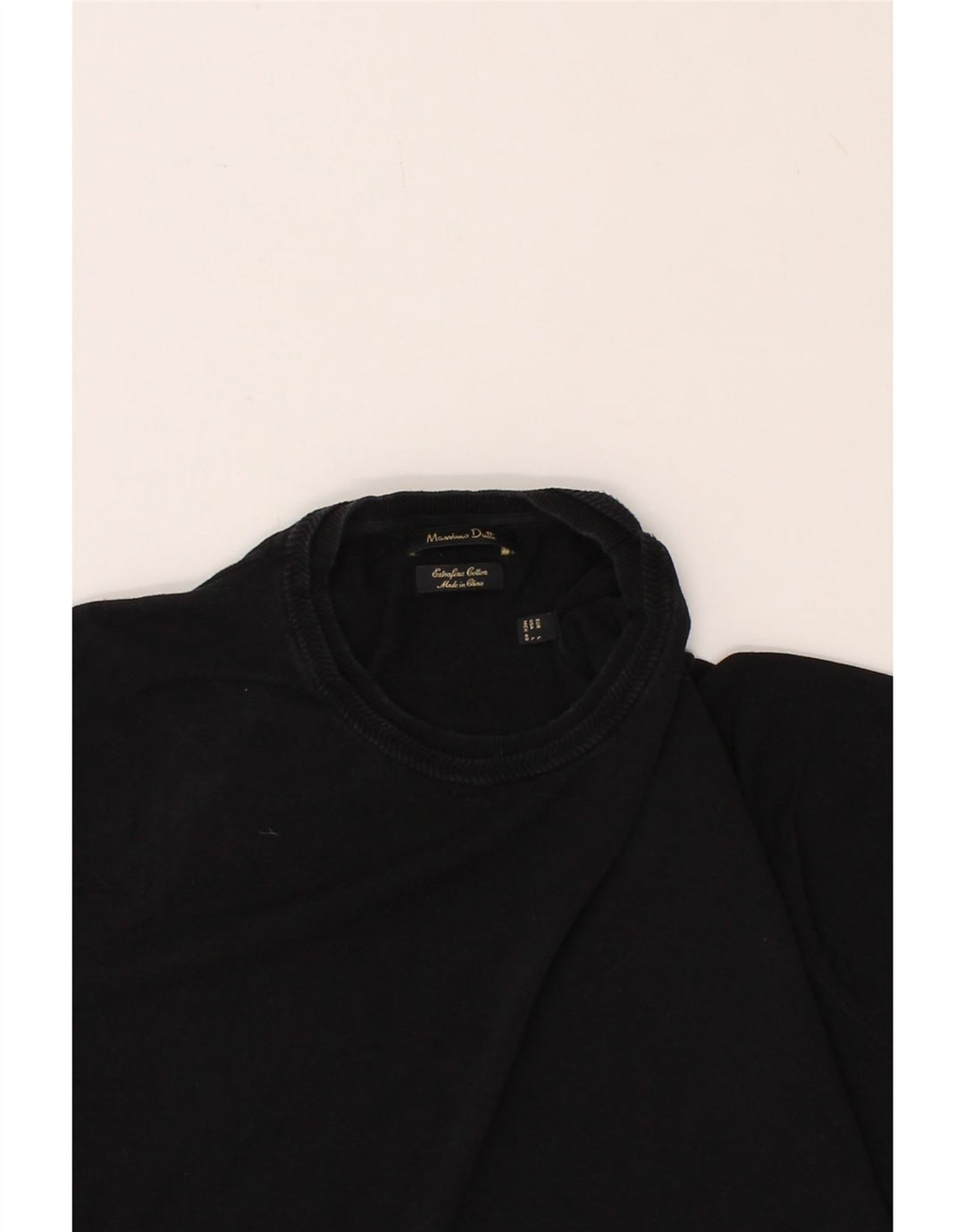 MASSIMO DUTTI Womens Crew Neck Jumper Sweater UK 14 Large Black Cotton Vintage Massimo Dutti and Second-Hand Massimo Dutti from Messina Hembry 
