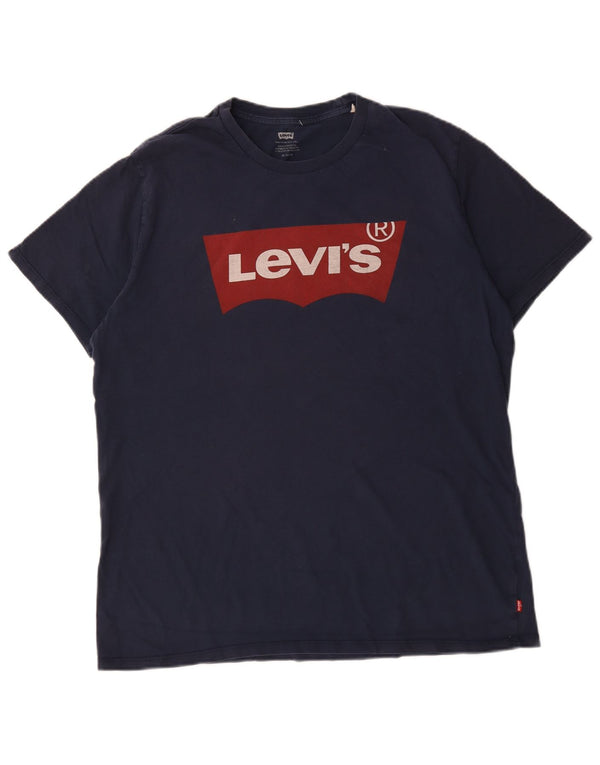 Levi's Mens Graphic T-Shirt Top XL Navy Blue Cotton
