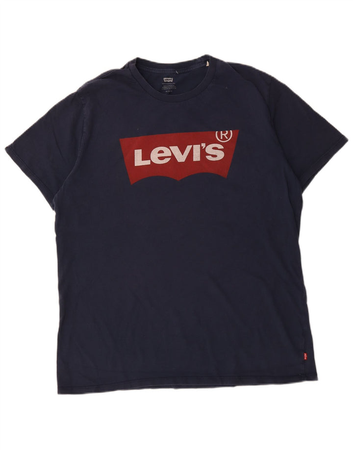 Levi's Mens Graphic T-Shirt Top XL Navy Blue Cotton