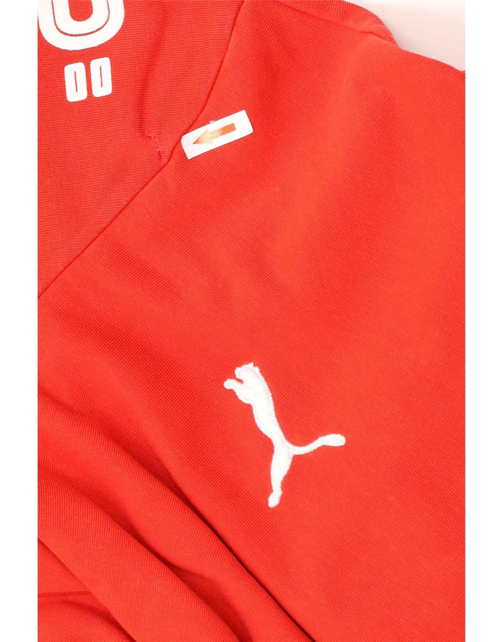Puma Mens Graphic Hoodie Jumper Medium Red