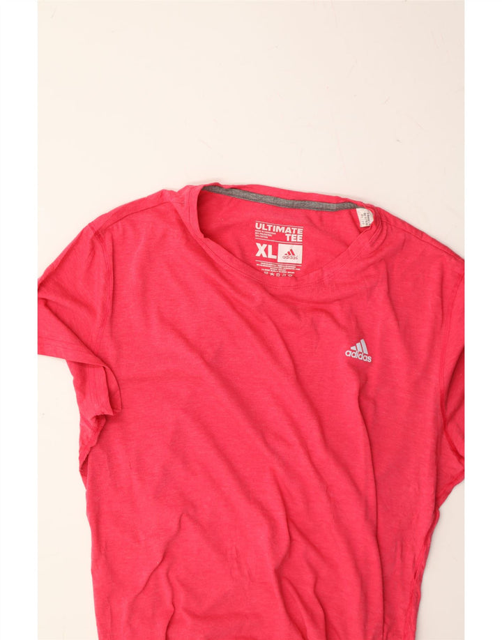 ADIDAS Womens Ultimate T-Shirt Top UK 18 XL Pink Polyester Vintage Adidas and Second-Hand Adidas from Messina Hembry 