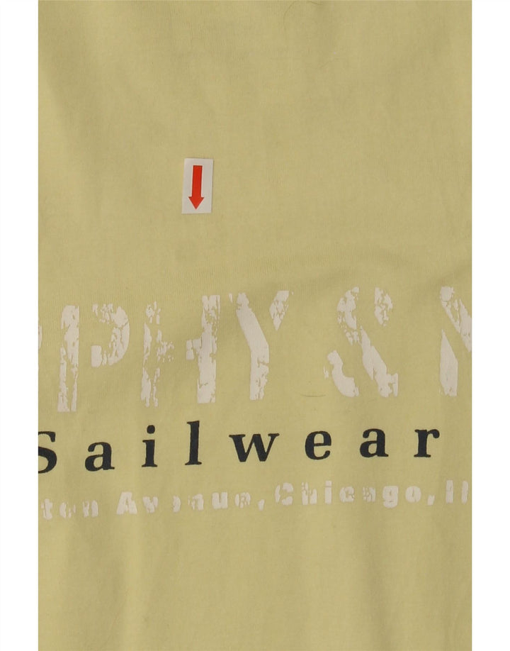 MURPHY & NYE Mens Graphic T-Shirt Top 2XL Yellow Cotton Vintage Murphy & Nye and Second-Hand Murphy & Nye from Messina Hembry 