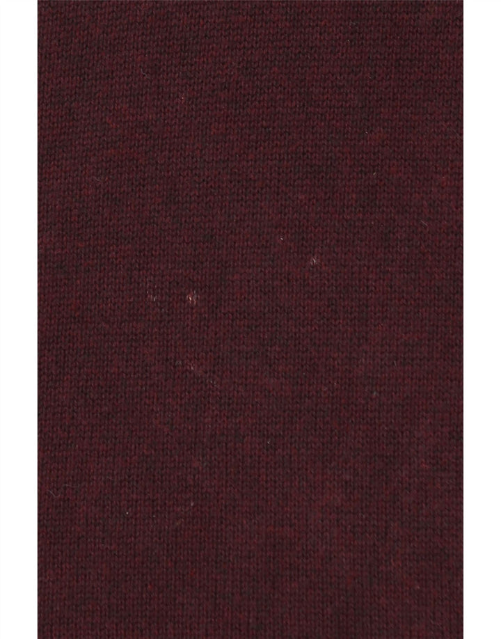 FAT FACE Mens Zip Neck Jumper Sweater Large Burgundy Cotton
