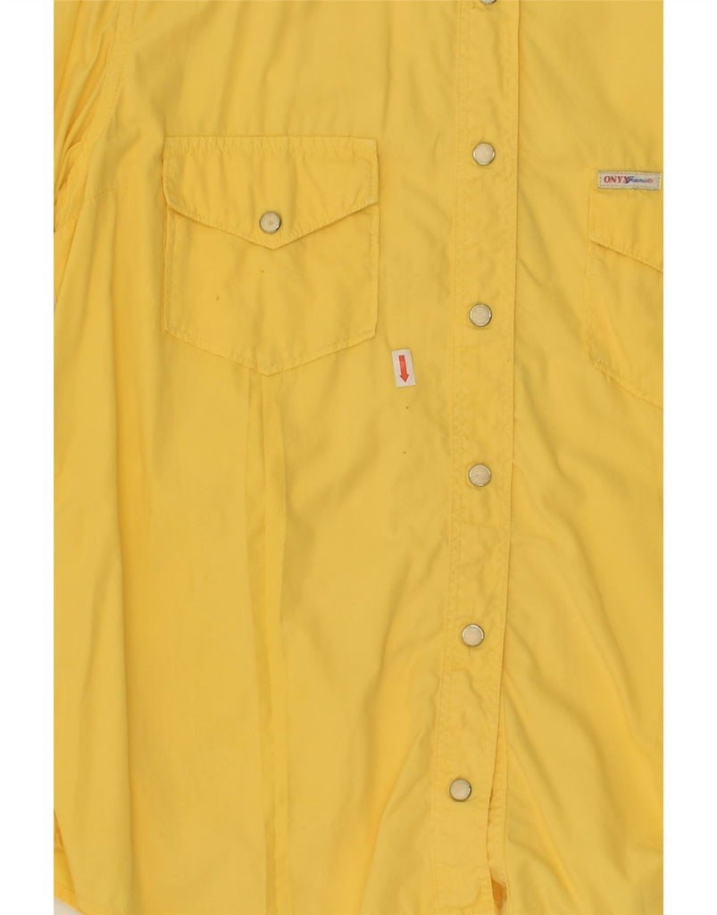 ONYX Womens Shirt UK 14 Medium Yellow Cotton | Vintage Onyx | Thrift | Second-Hand Onyx | Used Clothing | Messina Hembry 