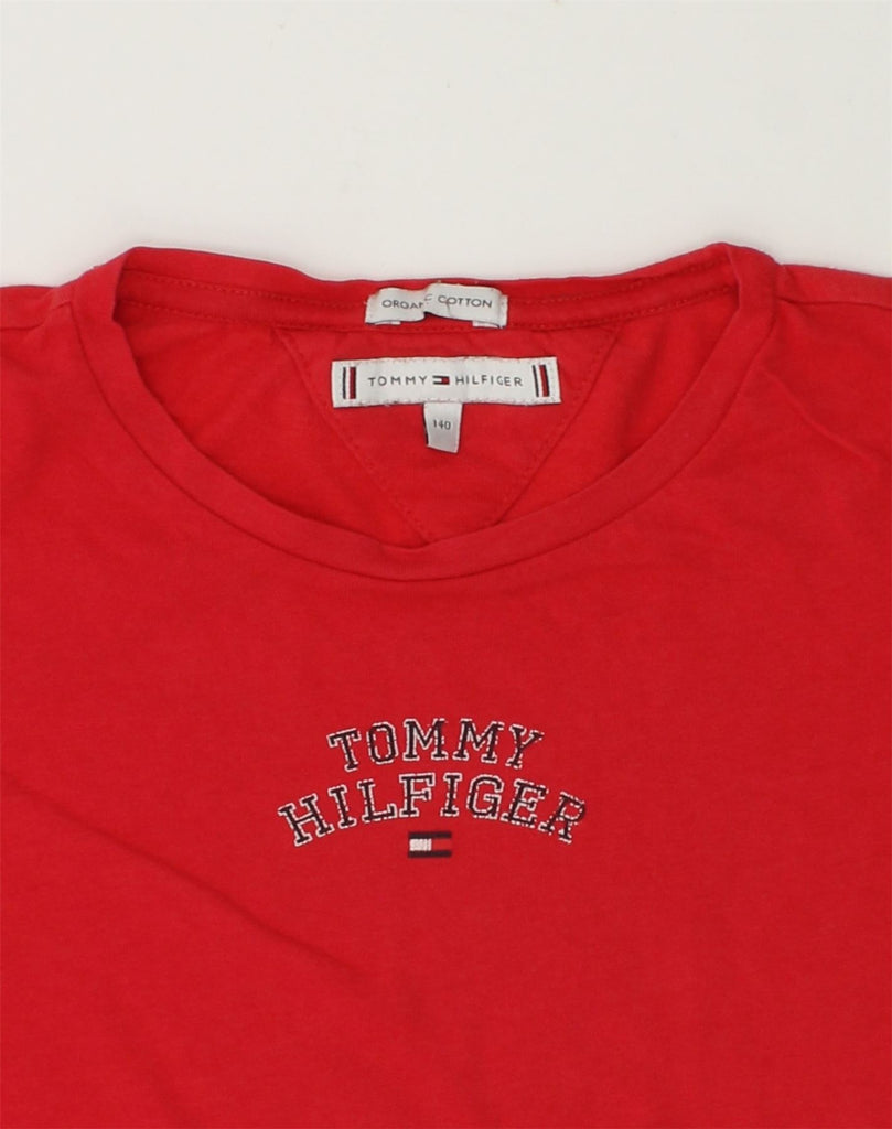 TOMMY HILFIGER Girls T-Shirt Top 9-10 Years Red Cotton | Vintage Tommy Hilfiger | Thrift | Second-Hand Tommy Hilfiger | Used Clothing | Messina Hembry 