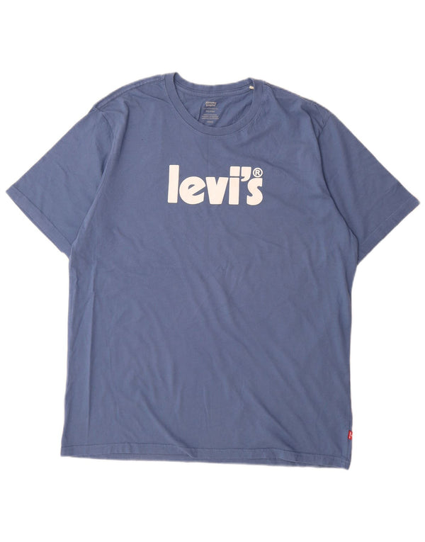 Levi's Mens Relaxed Fit Graphic T-Shirt Top Medium Blue Cotton