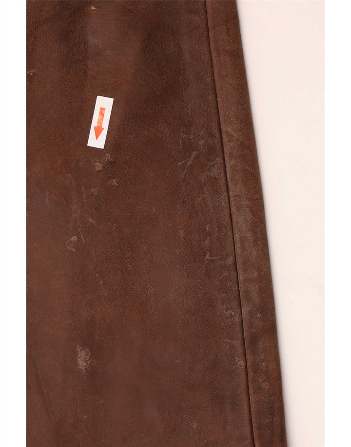 Vintage Mens Leather Trousers W30 L34 Brown