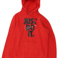 NIKE Mens Graphic Hoodie Jumper Medium Red Cotton