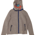 SUPERDRY Womens Zip Hoodie Sweater UK 10 Small Grey Polyester