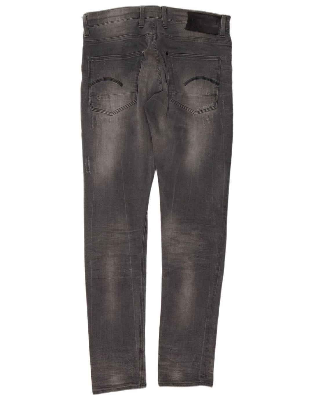 G-Star Mens Revend Distressed Super Slim Jeans W33 L34 Grey Cotton