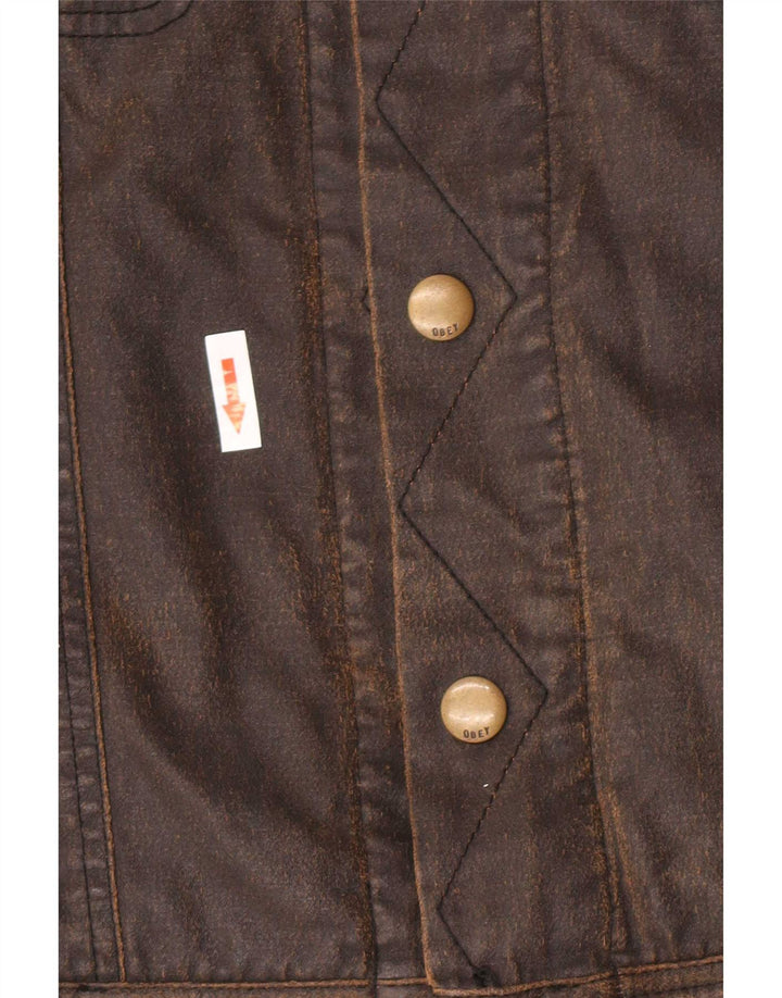 Obey Womens Waxed Cotton Jacket UK 14 Medium Brown Cotton