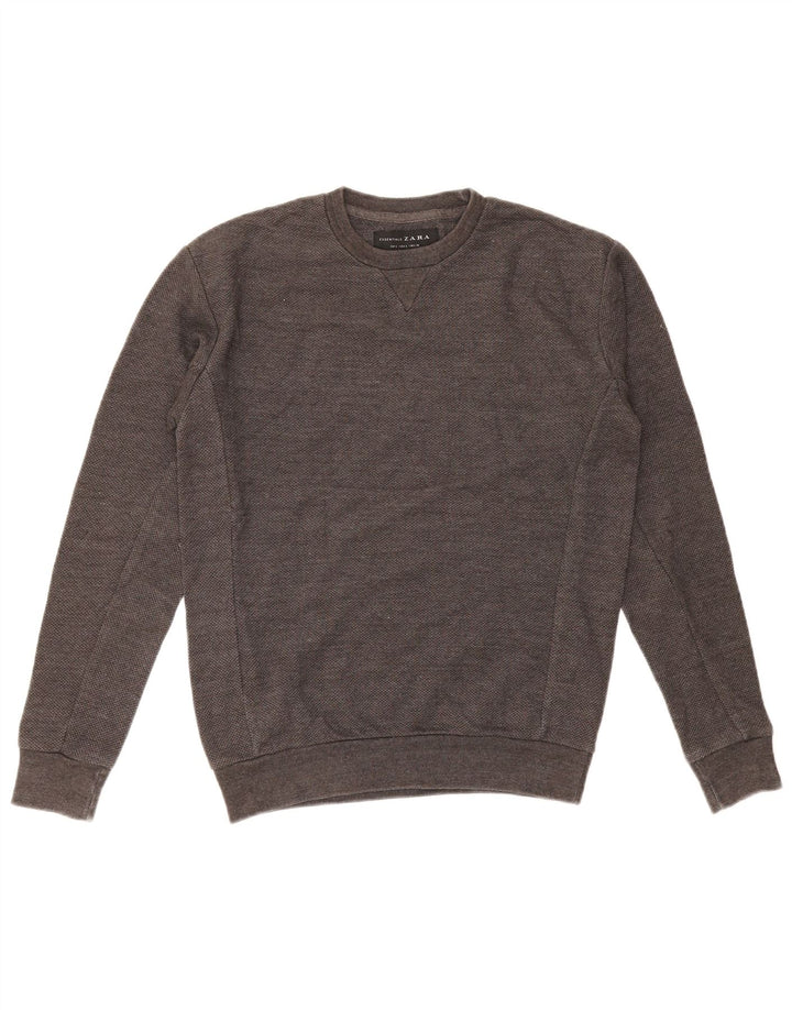 ZARA Mens Sweatshirt Jumper Small Grey Cotton