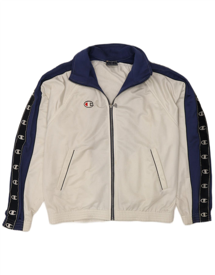 Champion Mens Graphic Tracksuit Top Jacket Small White Colourblock