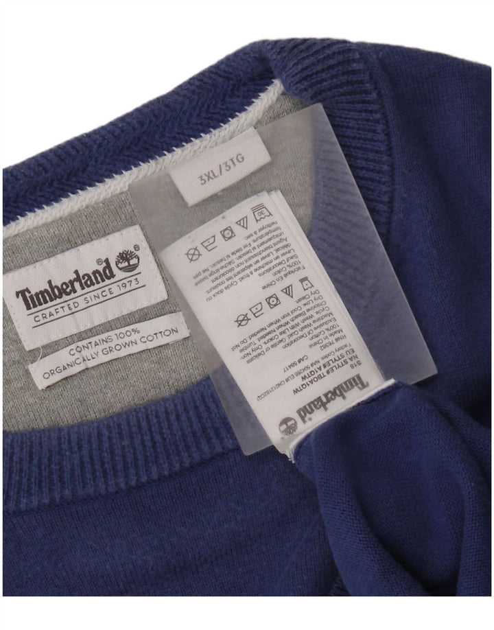 Timberland Mens Crew Neck Jumper Sweater 3XL Blue Cotton