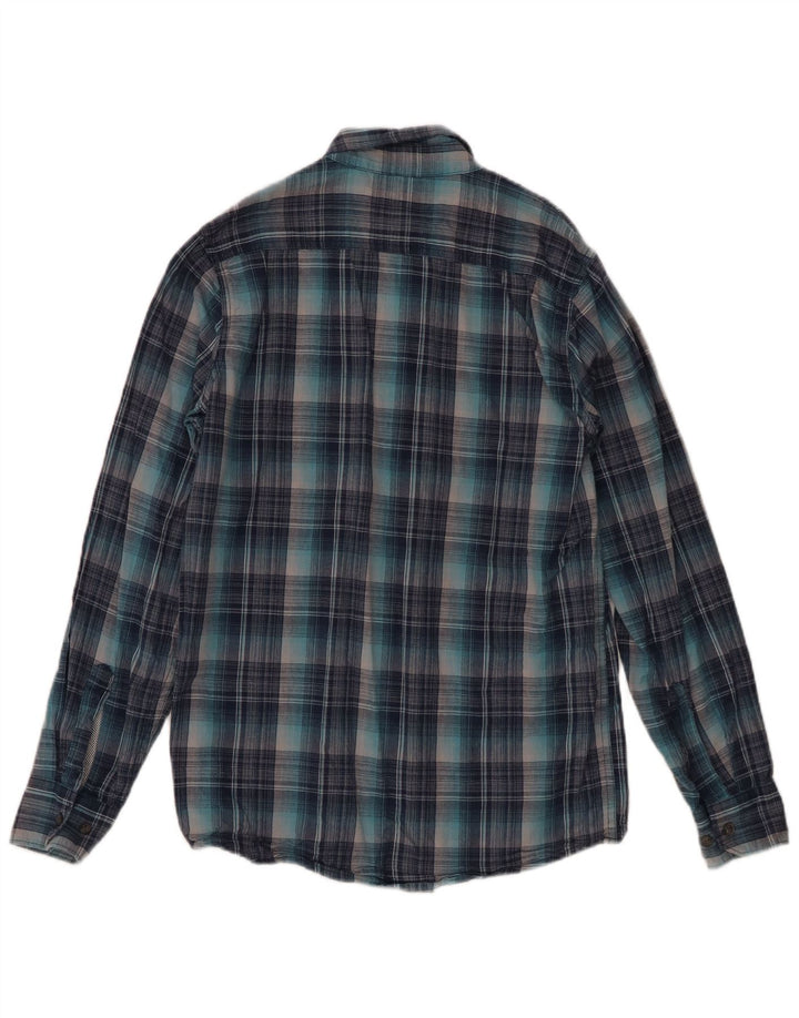 Wrangler Mens Flannel Shirt Small Blue Check Cotton