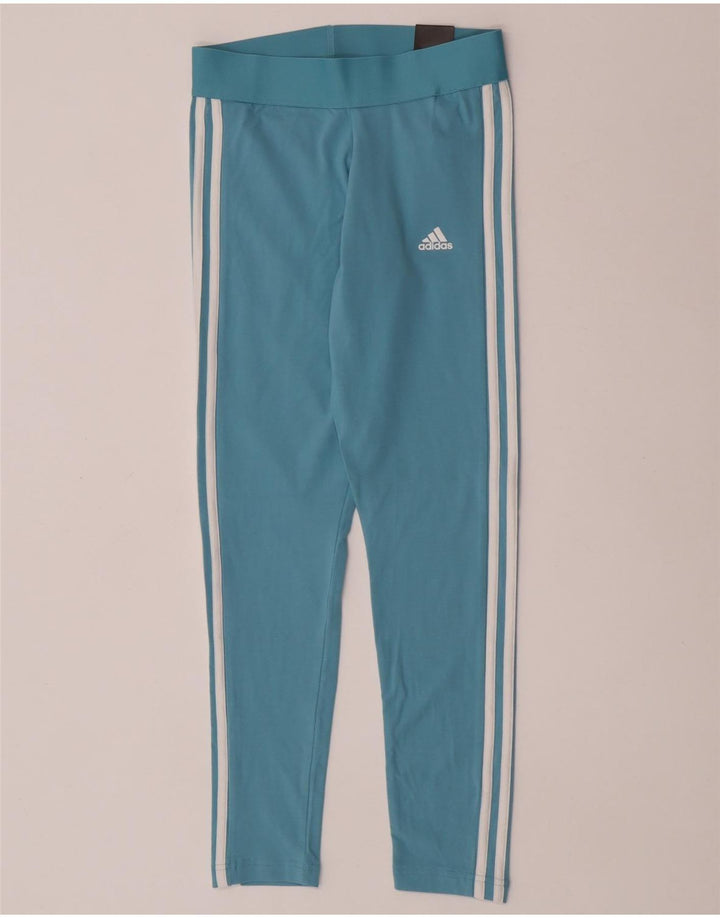 Adidas Womens Leggings UK 8/10 Small  Blue Cotton