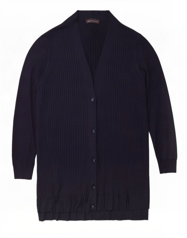 Marks & Spencer Womens Longline Cardigan Sweater UK 18 XL Navy Blue Viscose