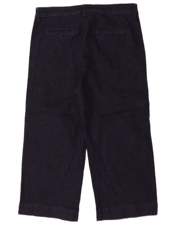 Marks & Spencer Womens High Waist Cropped Jeans UK 18 XL W36 L26 Navy Blue