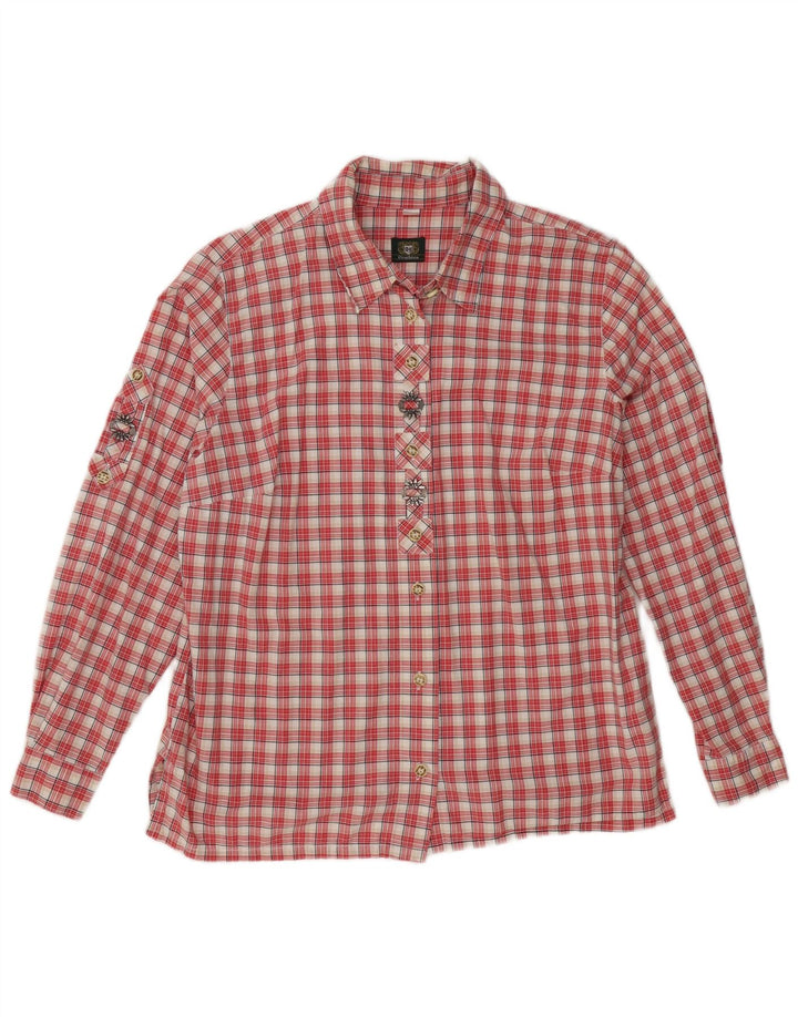 Vintage Womens Shirt UK 16 Large Red Check Cotton