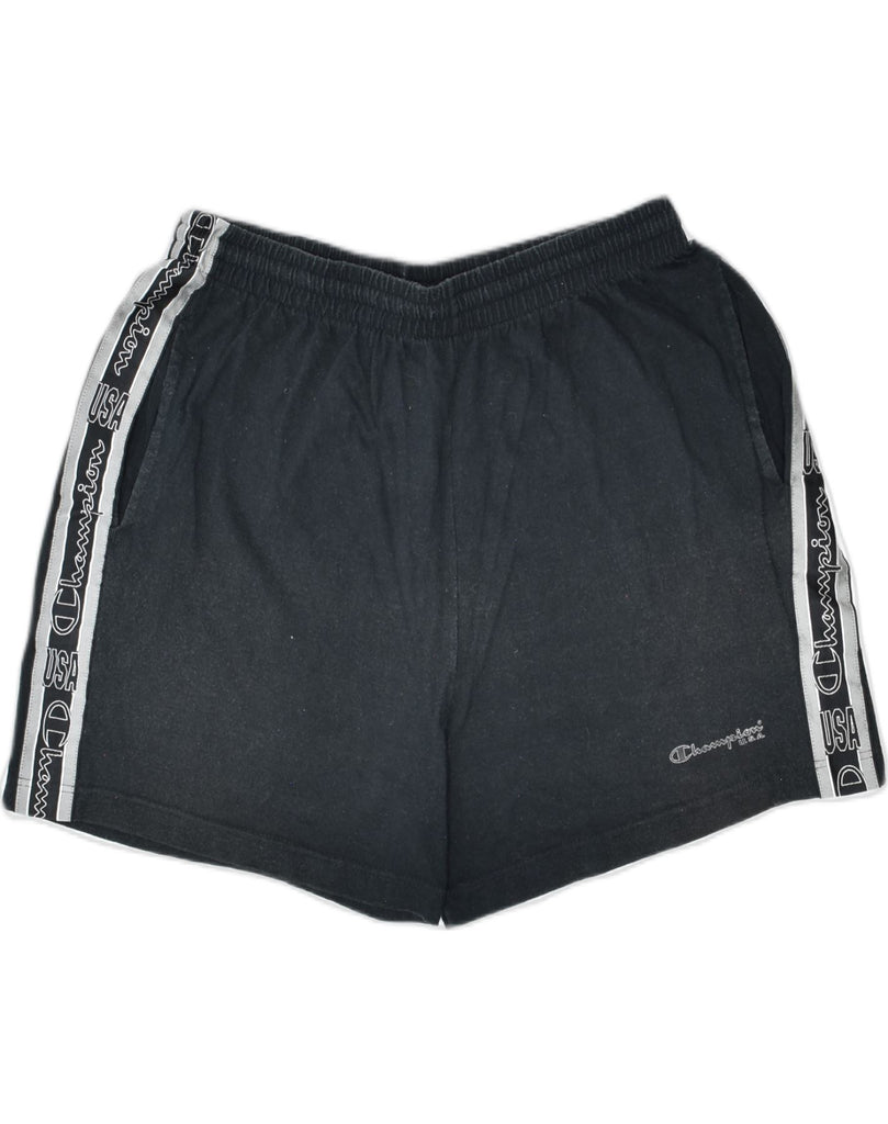 CHAMPION Mens Sport Shorts 2XL Black Cotton | Vintage Champion | Thrift | Second-Hand Champion | Used Clothing | Messina Hembry 