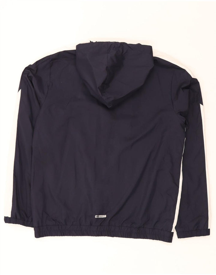 PUMA Mens Hooded Tracksuit Top Jacket Large Navy Blue Colourblock