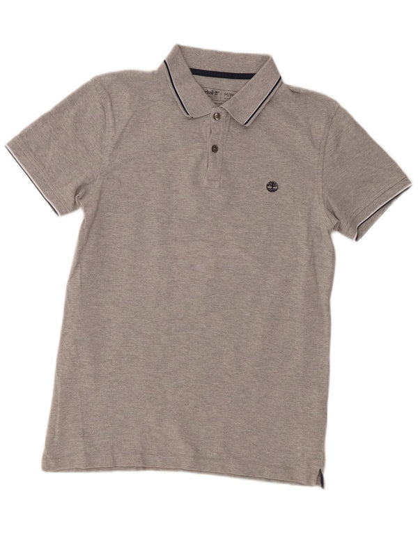 Timberland Mens Slim Fit Polo Shirt Medium Grey Cotton