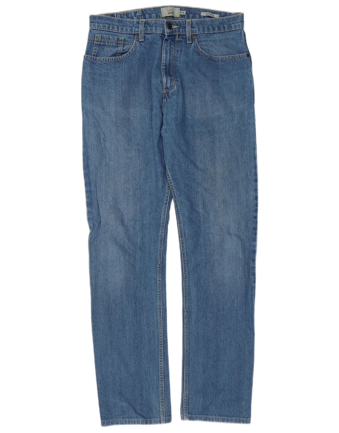 MARKS & SPENCER Mens Tapered Jeans W32 L31 Blue Cotton