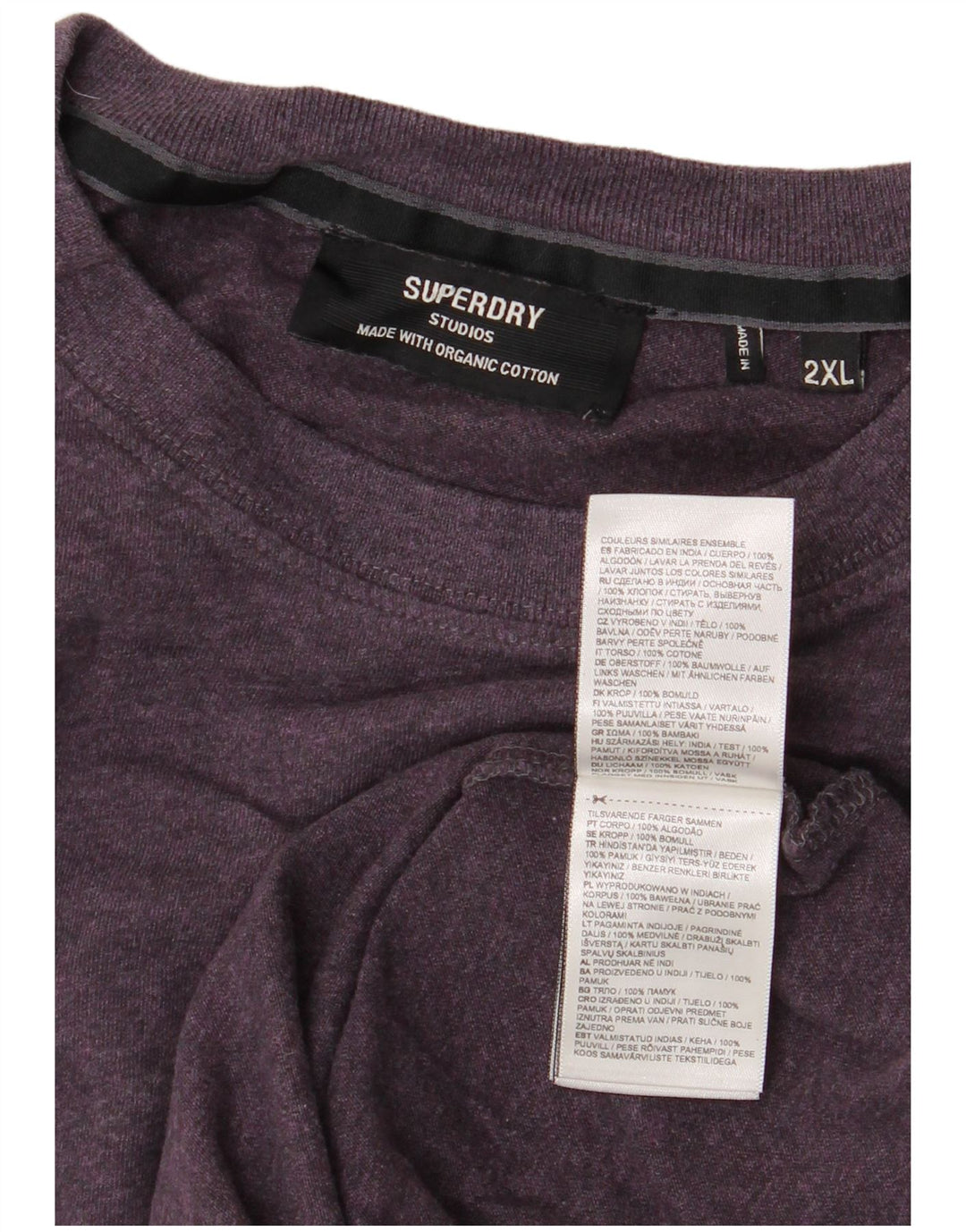 Superdry Mens T-Shirt Top 2XL Purple Cotton
