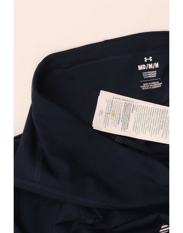 Under Armour Womens Graphic Leggings UK 12 Medium  Navy Blue Polyester