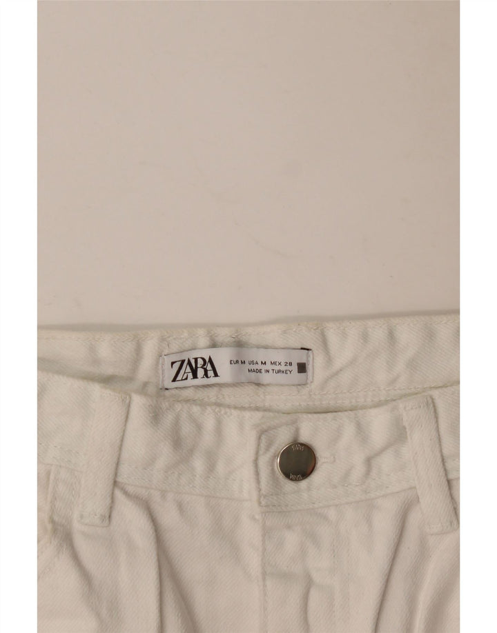 Zara Womens Denim Maxi Skirt Medium W30  White
