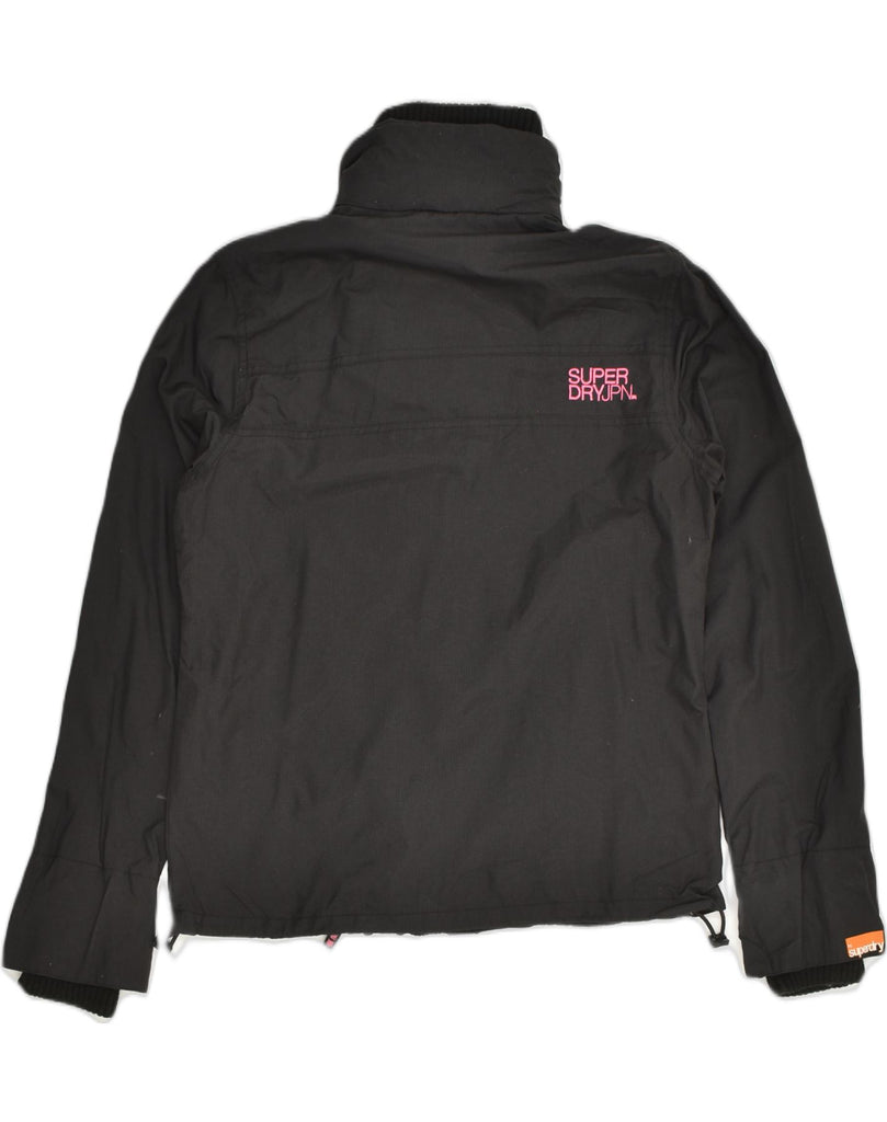 SUPERDRY Womens Windbreaker Jacket UK 16 Large Black Polyamide | Vintage Superdry | Thrift | Second-Hand Superdry | Used Clothing | Messina Hembry 