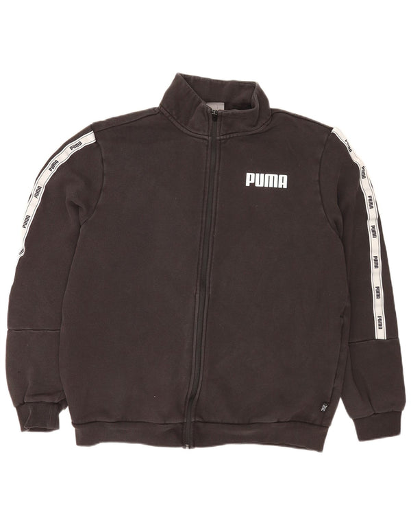 Puma Mens Graphic Tracksuit Top Jacket Large Grey Colourblock Cotton