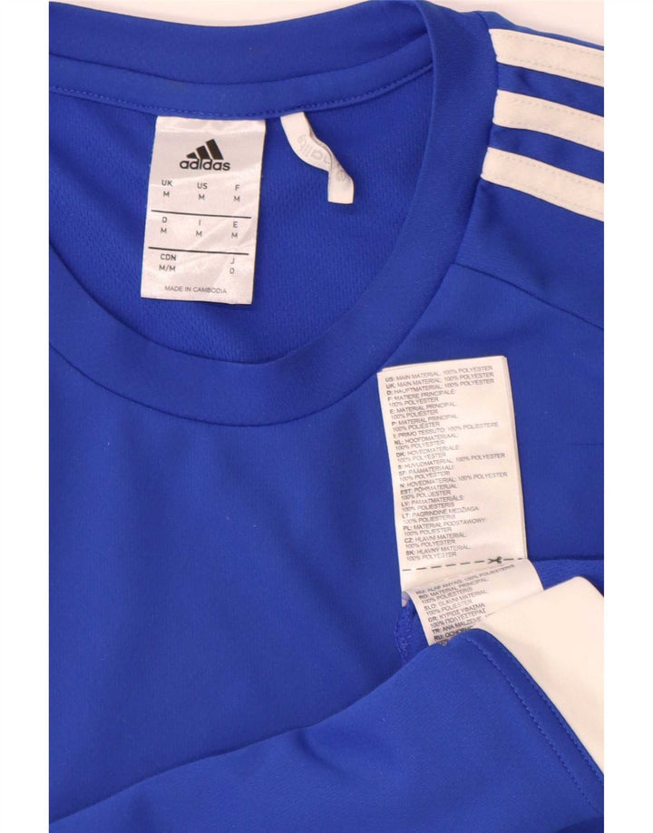 Adidas Mens Climalite T-Shirt Top Medium Blue Colourblock Polyester