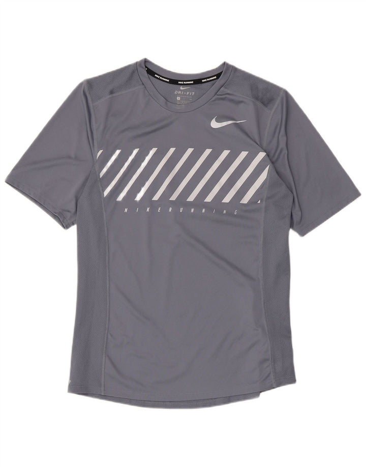 Nike Mens Dri Fit Graphic T-Shirt Top Small Grey Polyester