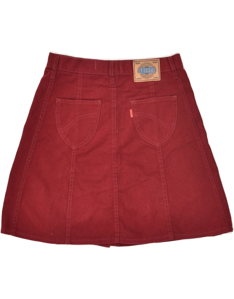 VINTAGE Womens Denim Skirt W30 Medium Burgundy Cotton | Vintage Vintage | Thrift | Second-Hand Vintage | Used Clothing | Messina Hembry 