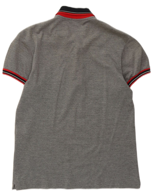 Dolce & Gabbana Mens Graphic Rugby Polo Shirt IT 46 Small Grey Colourblock