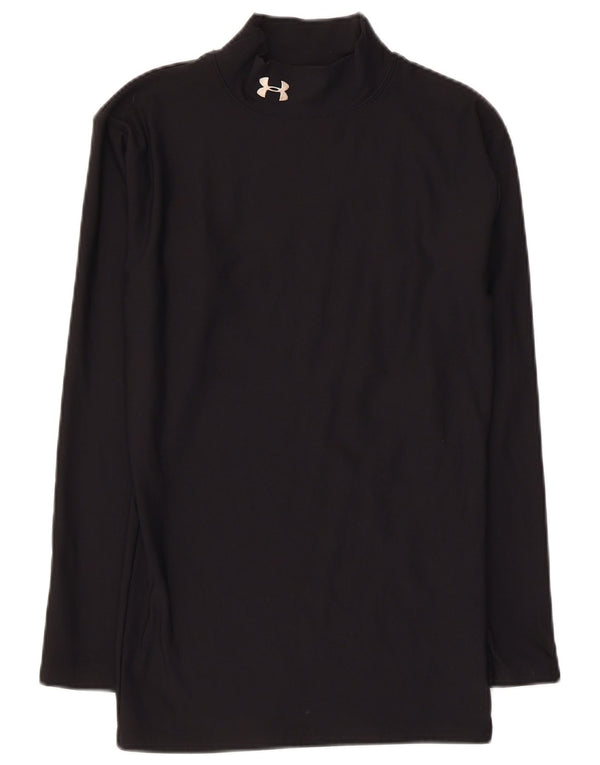 Under Armour Womens Top Long Sleeve UK 10 Small Black Nylon