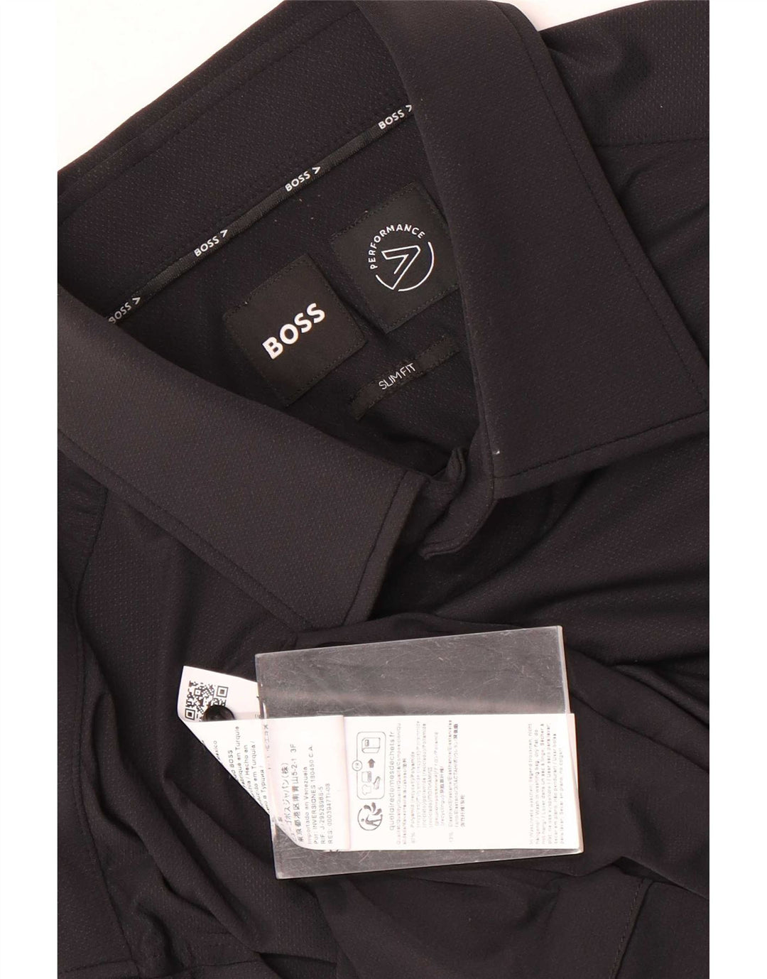 Hugo Boss Mens Slim Fit Shirt Size 40 Medium Black Polyamide
