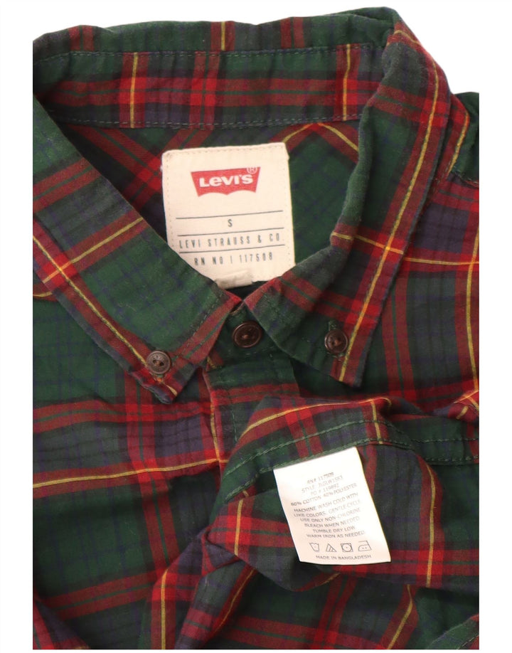 Levi's Mens Shirt Small Green Check Cotton