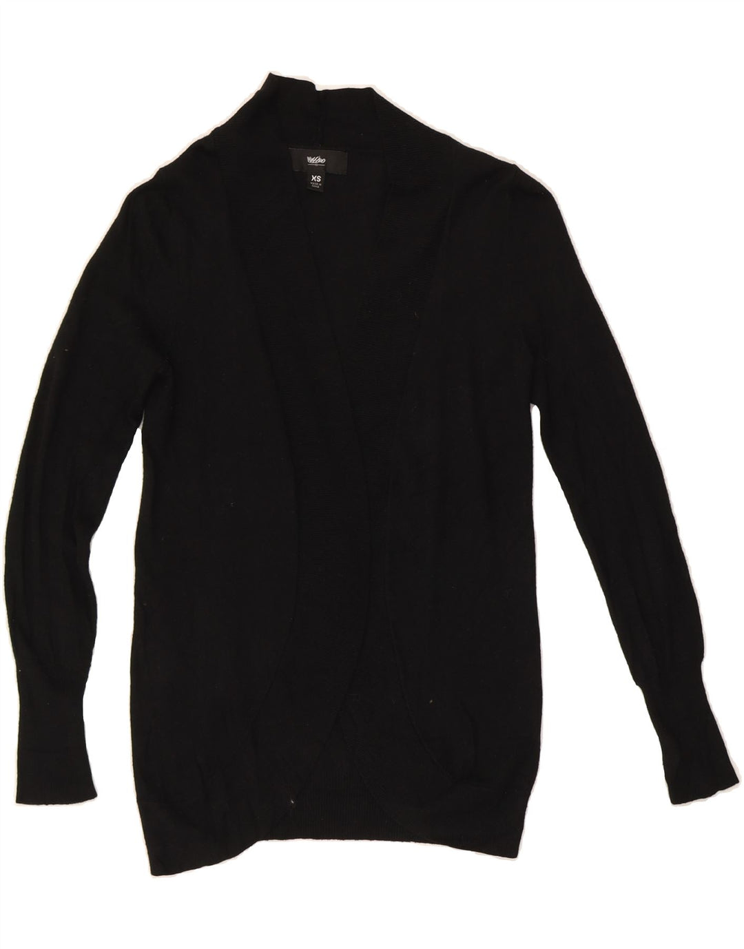 MOSSIMO Womens Open Cardigan Sweater UK 4 XS Black Nylon Vintage Mossimo and Second-Hand Mossimo from Messina Hembry 