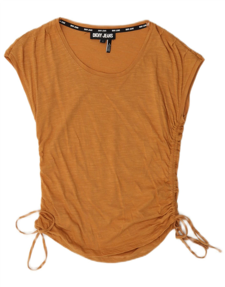 Dkny Womens Blouse Top UK 10 Small Brown Flecked