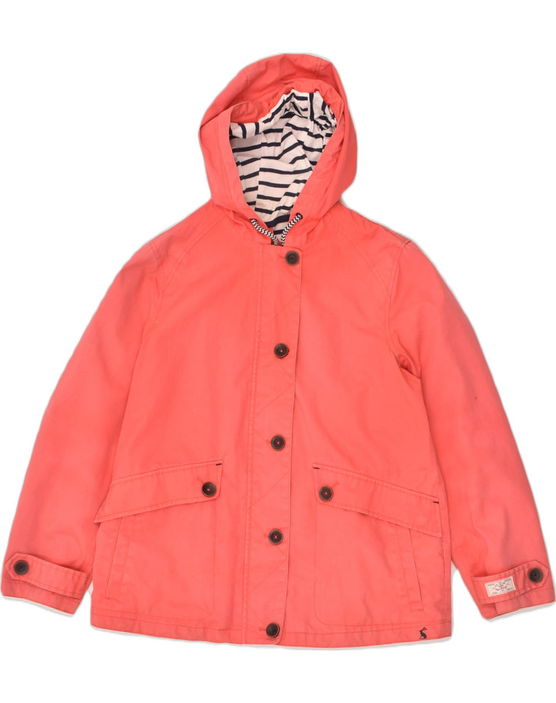 JOULES Womens Hooded Rain Jacket UK 12 Medium Red Cotton | Vintage Joules | Thrift | Second-Hand Joules | Used Clothing | Messina Hembry 