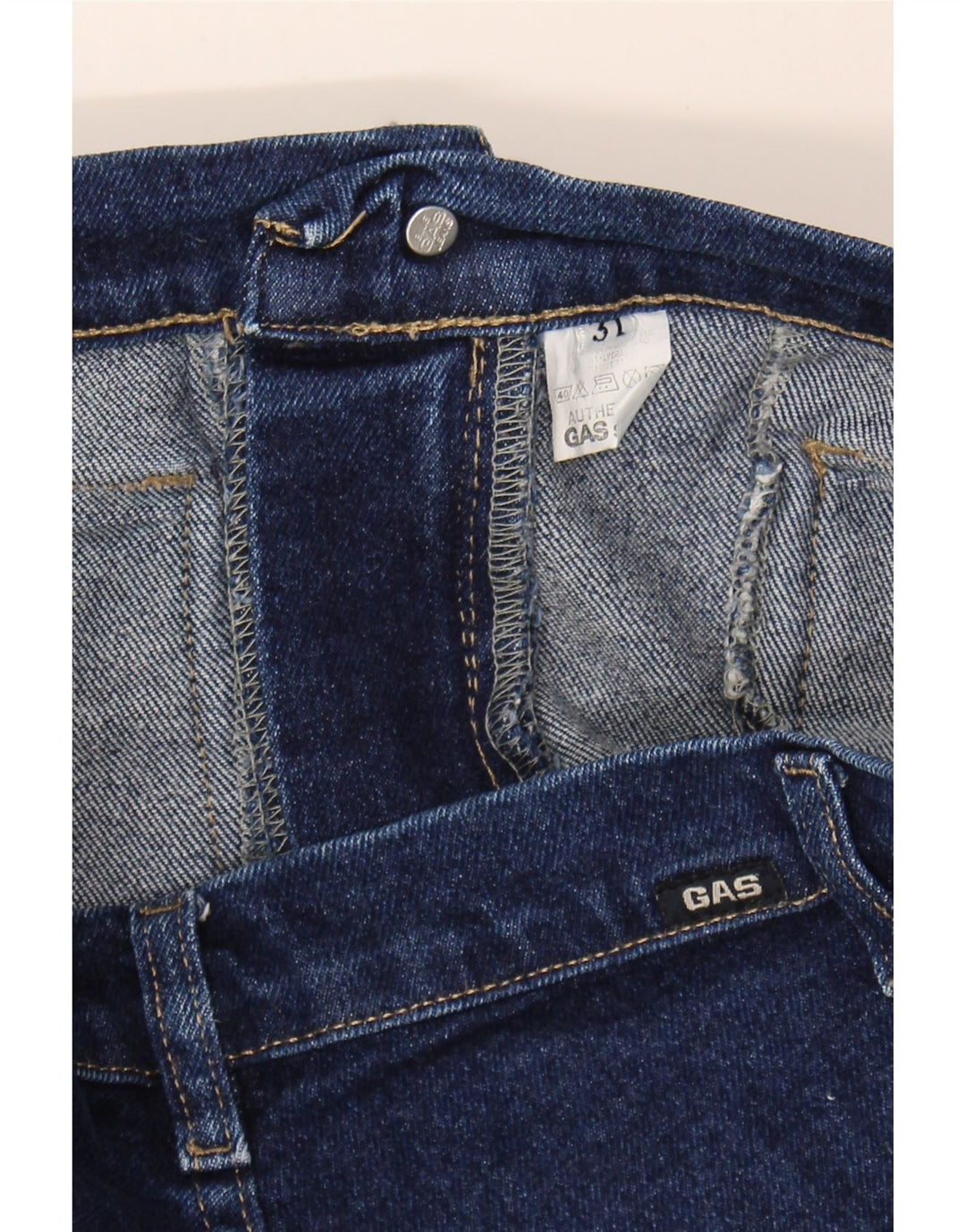 GAS Womens Bootcut Jeans W31 L35 Navy Blue Cotton Vintage Gas and Second-Hand Gas from Messina Hembry 