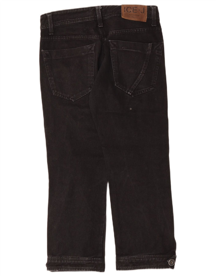 Iceberg Womens Straight Cropped Jeans W29 L25 Black Cotton