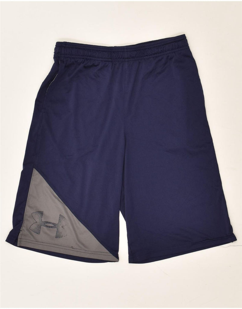 UNDER ARMOUR Boys Graphic Sport Shorts 11-12 Years Large Navy Blue | Vintage Under Armour | Thrift | Second-Hand Under Armour | Used Clothing | Messina Hembry 