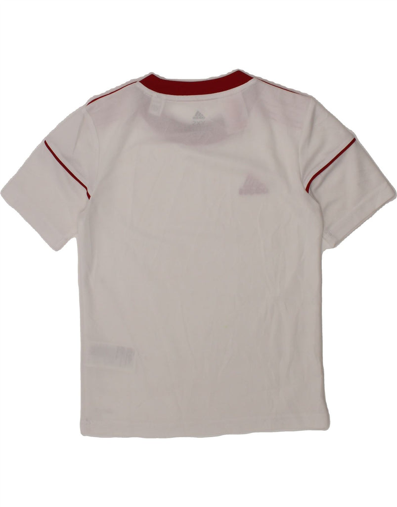 ADIDAS Boys Climalite Graphic T-Shirt Top 7-8 Years XS White Polyester Vintage Adidas and Second-Hand Adidas from Messina Hembry 