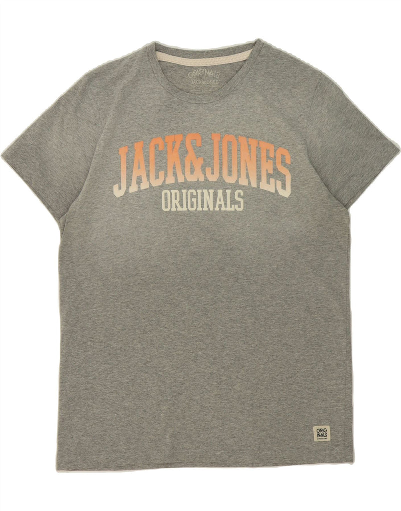 JACK & JONES Mens Originals Graphic T-Shirt Top XL Grey Cotton Vintage Jack & Jones and Second-Hand Jack & Jones from Messina Hembry 