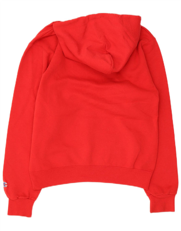 Champion Mens Graphic Hoodie Jumper Small Red Cotton