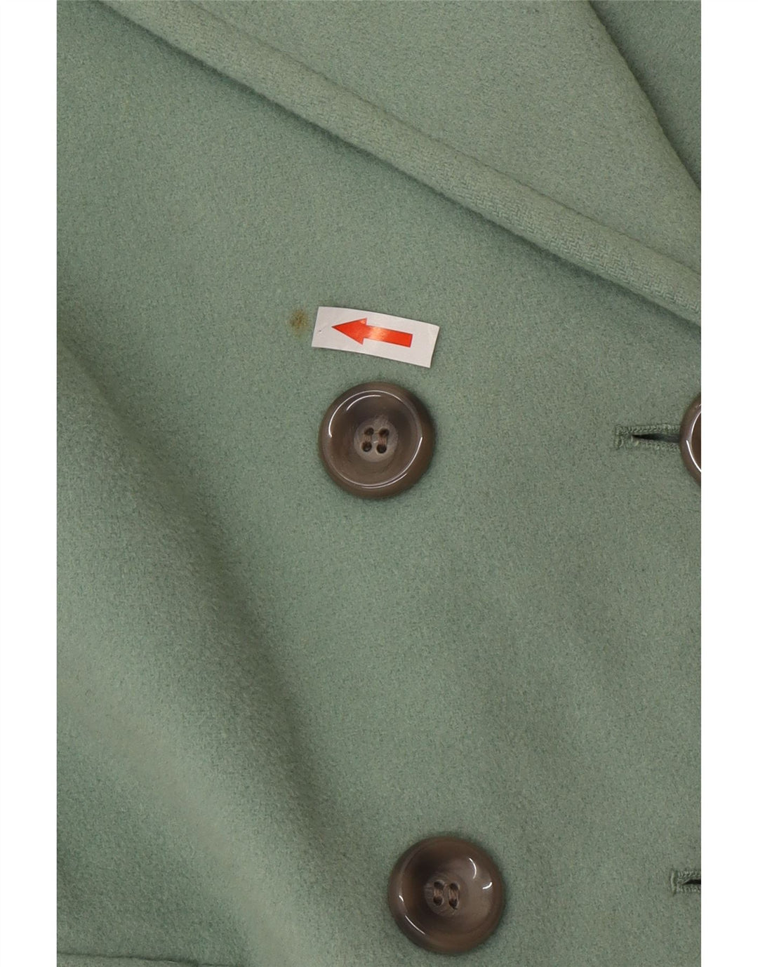 Marks & Spencer Womens Double Breasted Coat UK 16 Large Green Wool